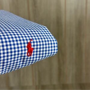 Polo Ralph Lauren Gingham Shirt Men’s XL Custom Fit Slim Check Blue *stains
